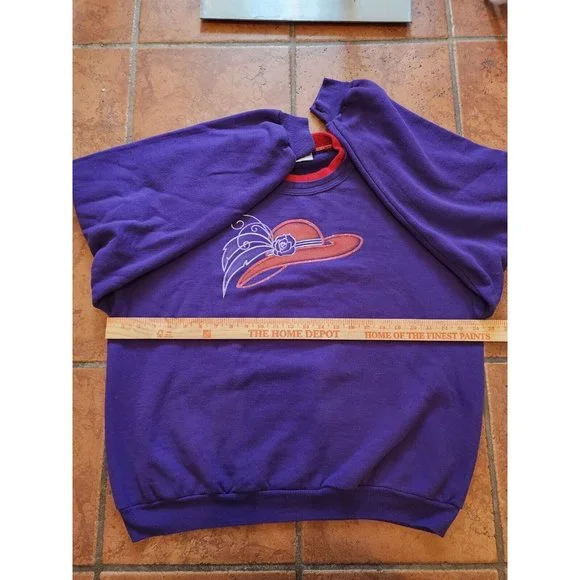 Red Hat Society Vintage Morning Sun Sweatshirt Purple‎ Double Collar - Picture 4 of 6